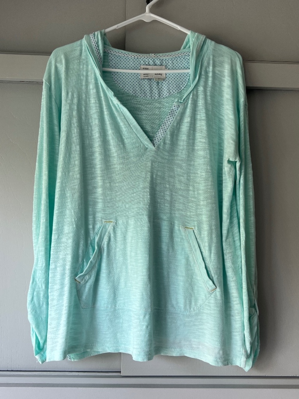 Anthropologie Saturday Sunday Esme Aqua Lightweight Hoodie Pullover Tee Shirt M